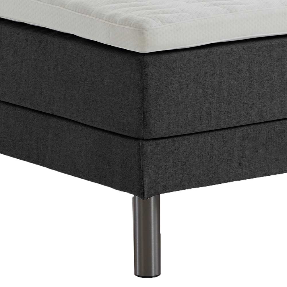 Boxspringbett Camplona in modernem Design Anthrazit & Chrom