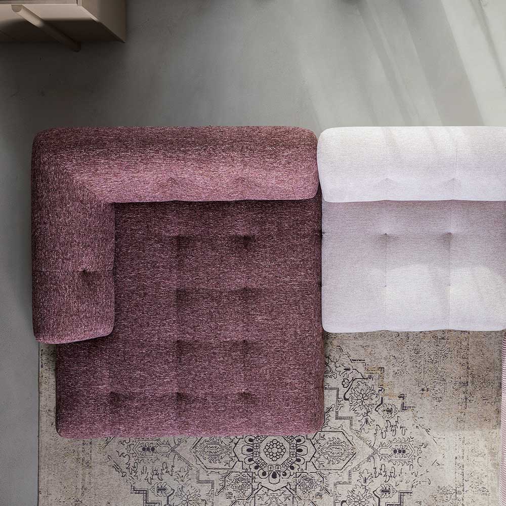 Sofa Element Modul Rasfera Mauve grob meliert aus Strukturstoff