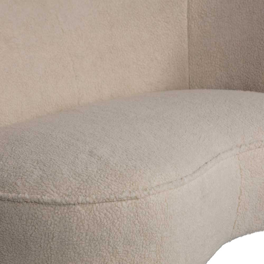 Kleines Lounge Sofa Xeny in Offwhite aus Webplüsch