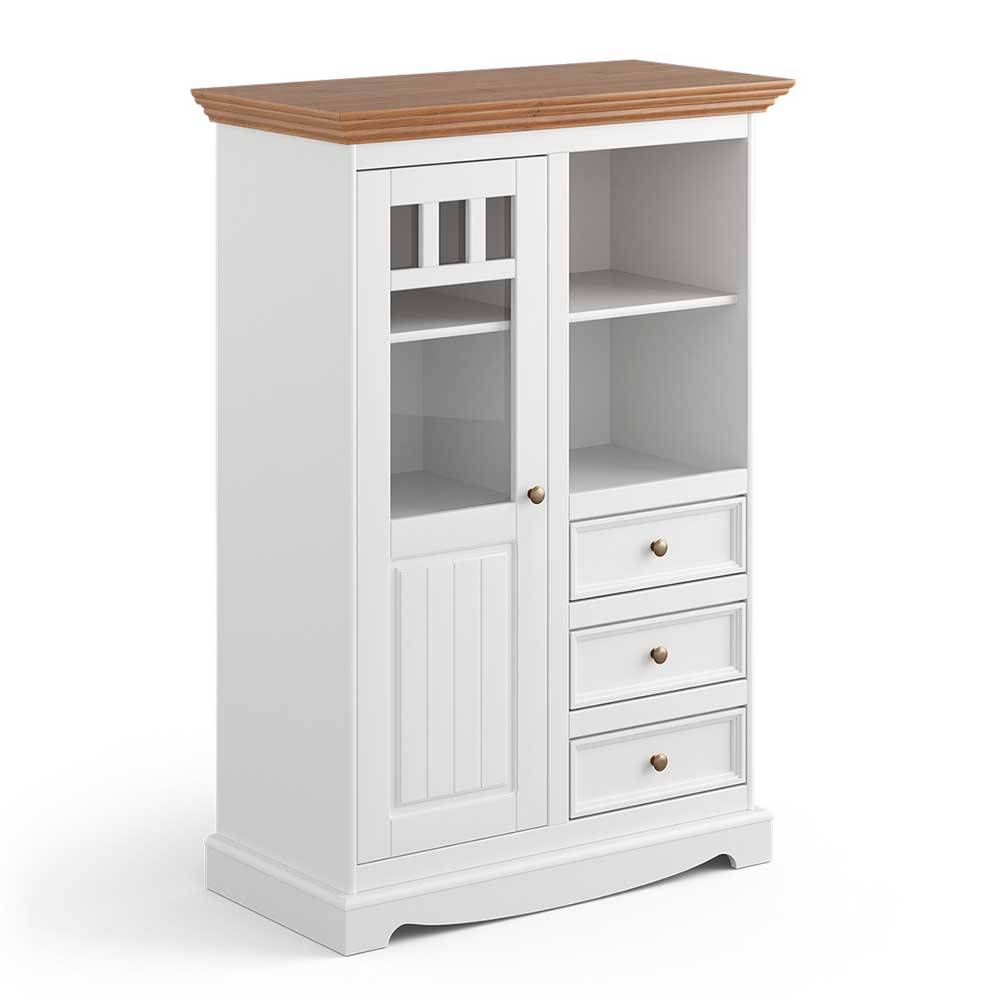 Highboard Corao im Landhausstil mit drei Schubladen