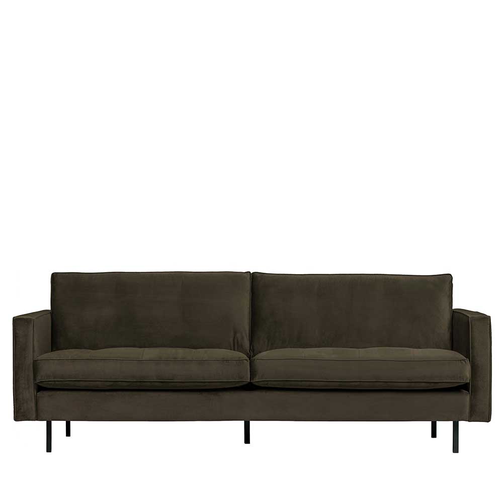 Sitzsofa Giulio in Dunkelgrün Samt 230 cm breit