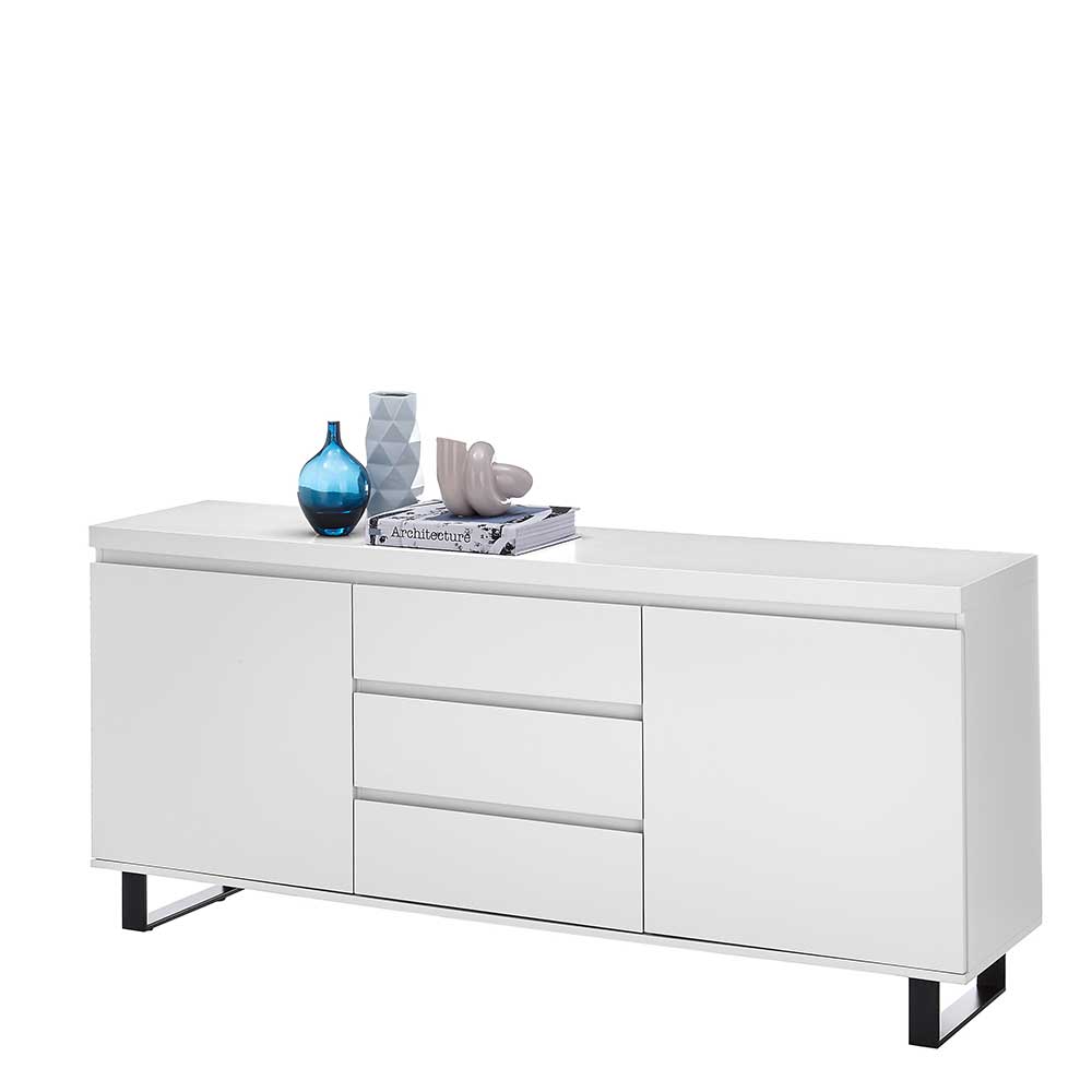 Sideboard Meho mit drei Schubladen in Weiß