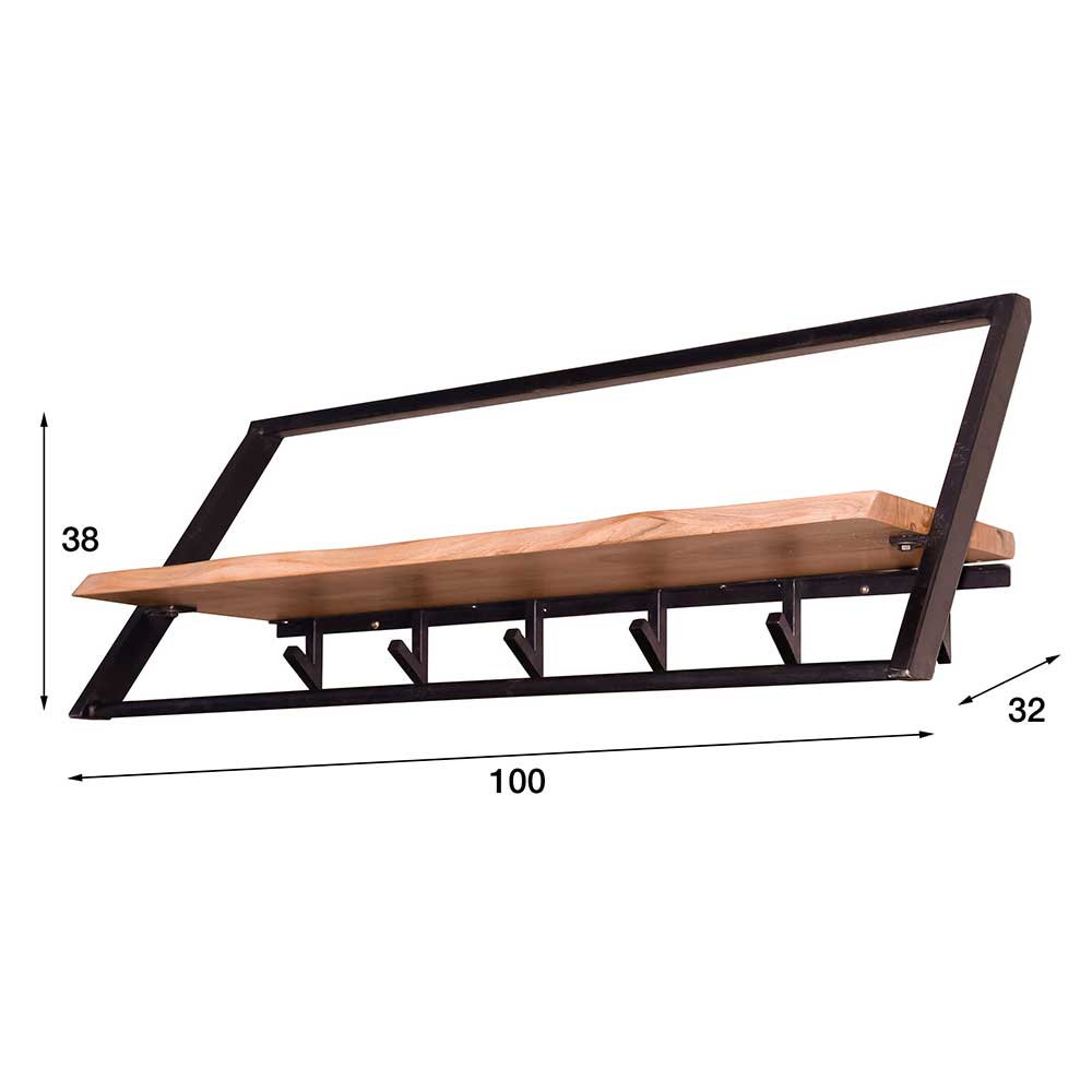 Factory Wandgarderobenleiste Badossa 100 cm breit mit 6 Kleiderhaken