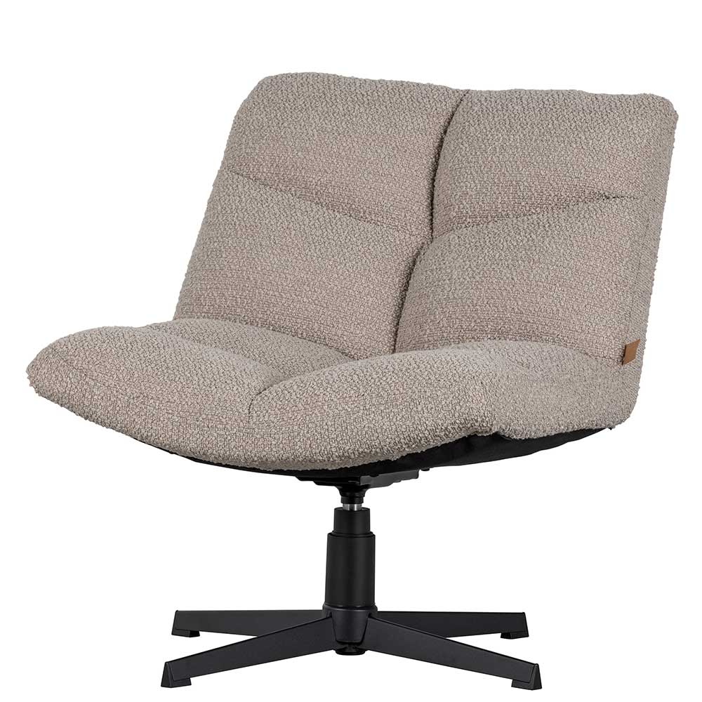 Wohnzimmer Sessel Nell II drehbar mit Boucle Stoff Bezug