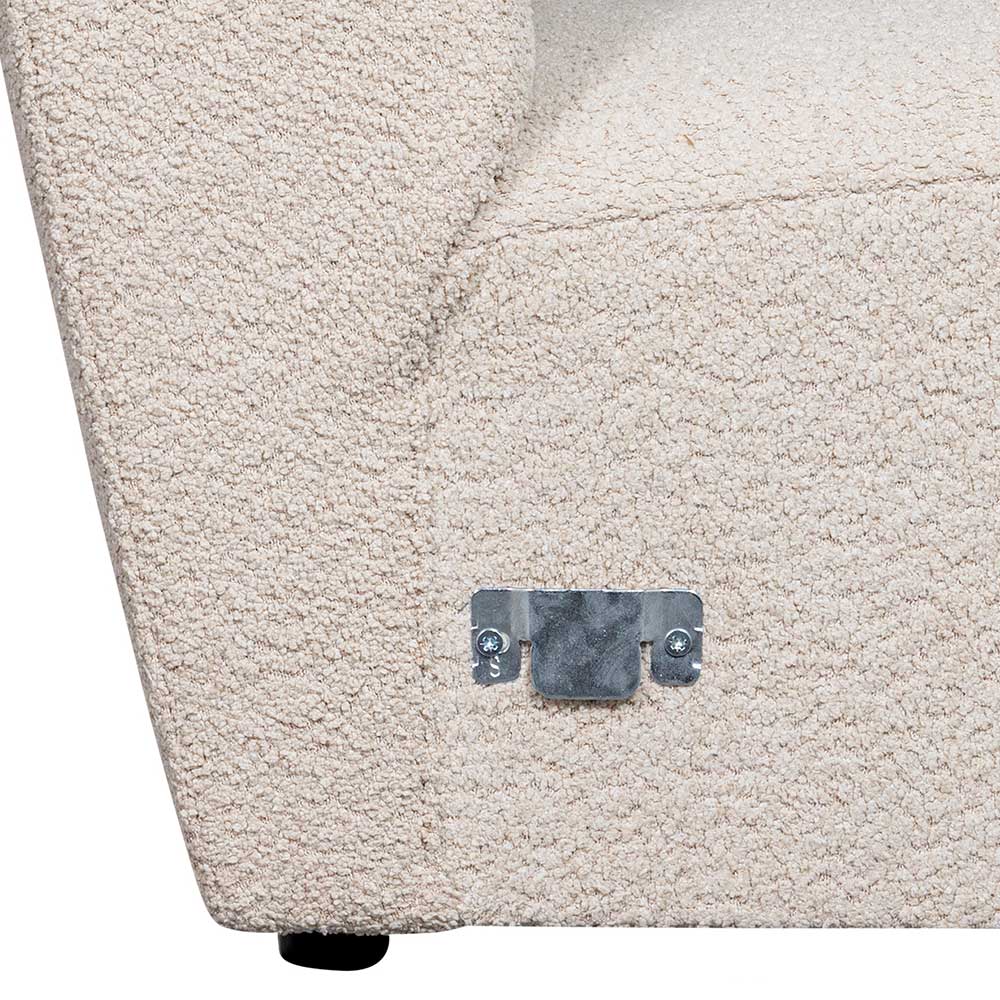 Modulsofa Element Bremy in Cremefarben aus Boucle Stoff