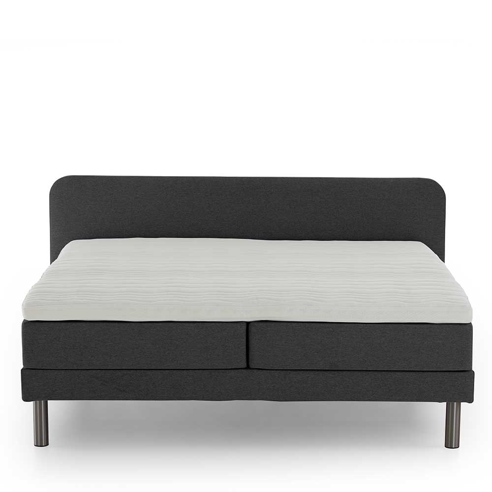 Boxspringbett Camplona in modernem Design Anthrazit & Chrom