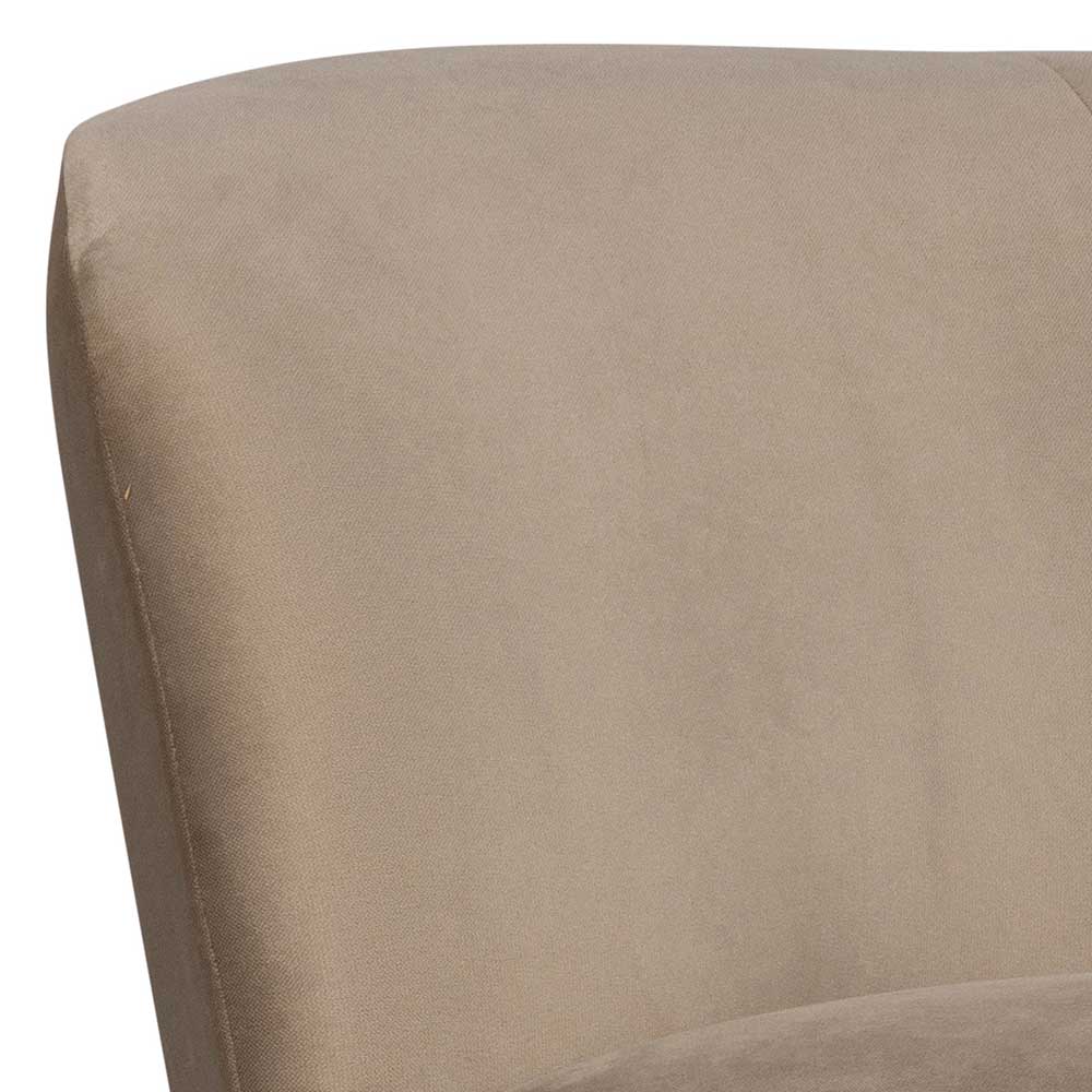 Lounge Sofa Garcia in Khaki Samt mit einem Sitzplatz