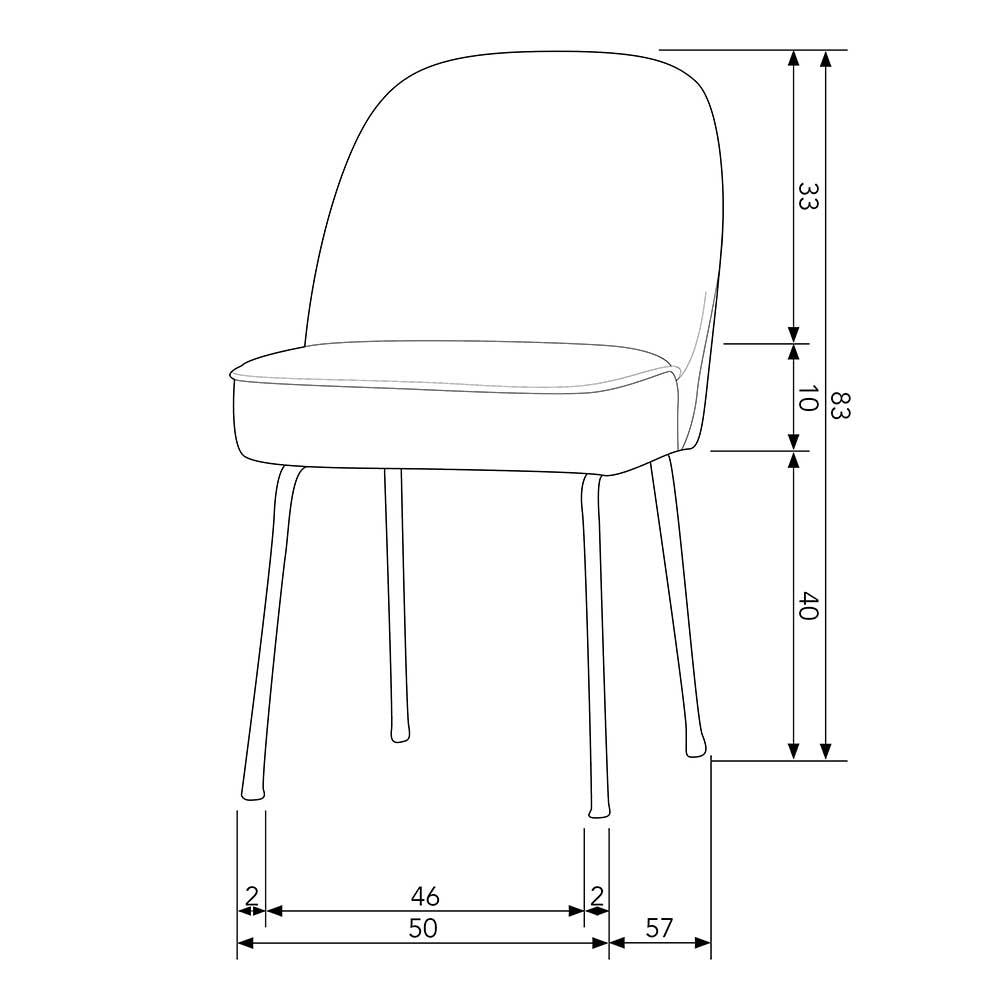 Esszimmerstuhl Set Myronna in Khaki mit 50 cm Sitzhöhe (2er Set)