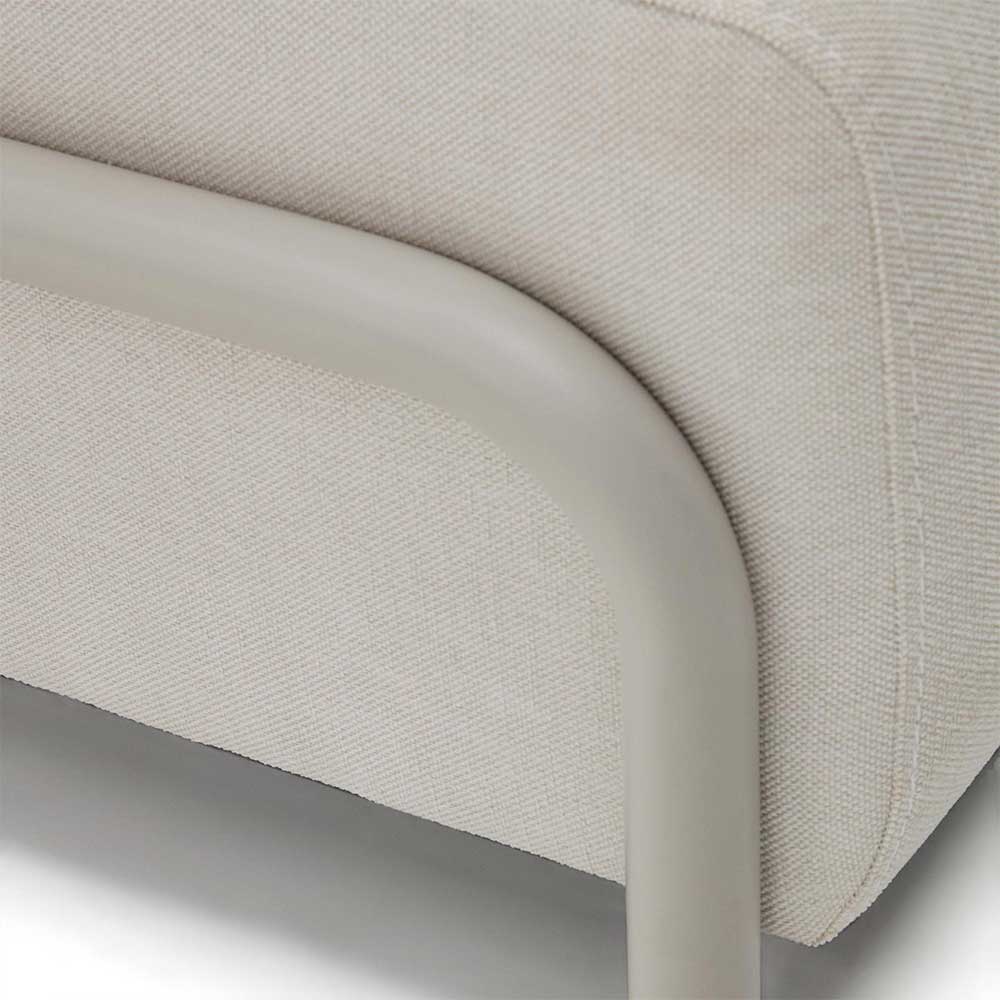 Skandi Design Couch Vivo in Beige mit Fußgestell aus Metall