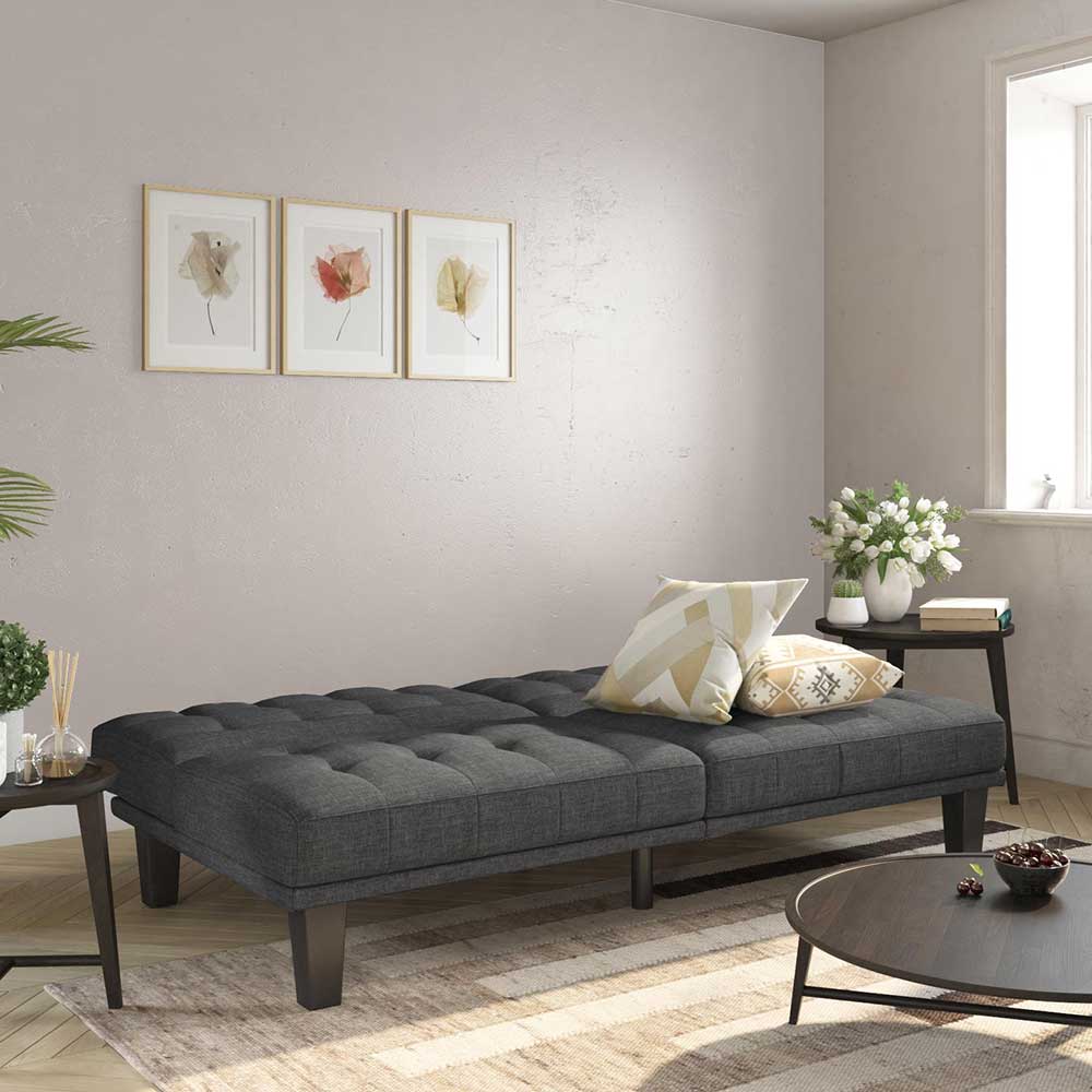 Graues Doppelschlafsofa Faith 185 cm breit und 95 cm tief