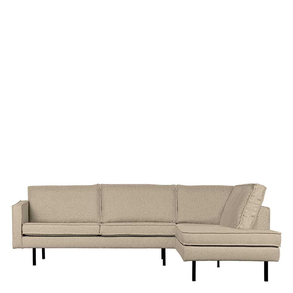 Modernes Ecksofa Catanias in Beige mit Fußgestell aus Metall