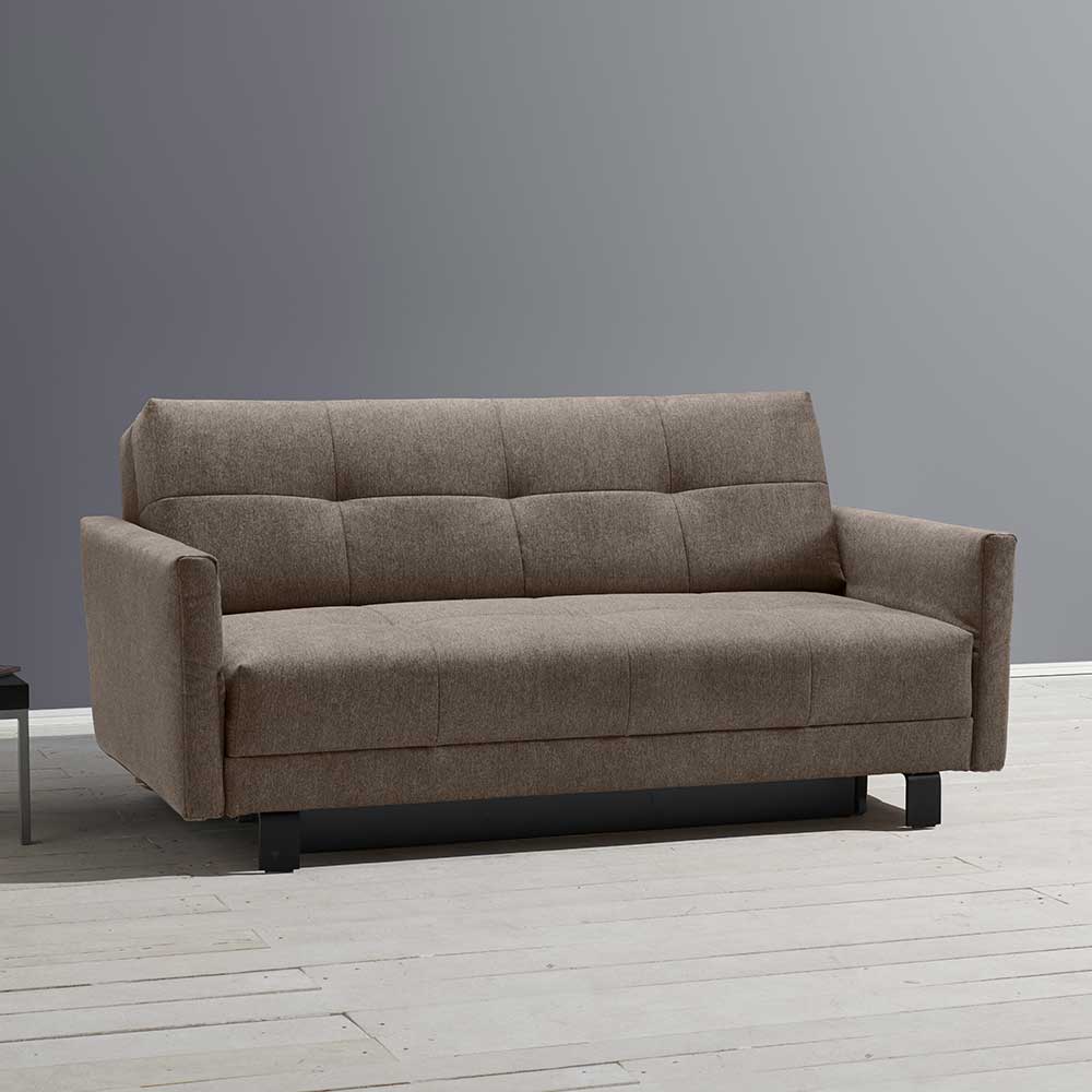 Funktions Sofa Nagati mit Faltmechanik in Dunkelbraun