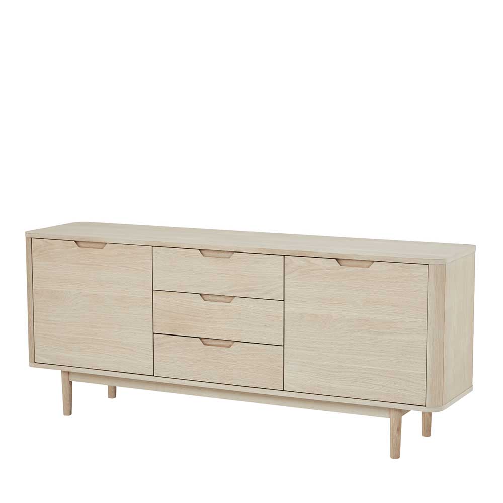 Esszimmersideboard Praguera im Skandi Design mit drei Schubladen