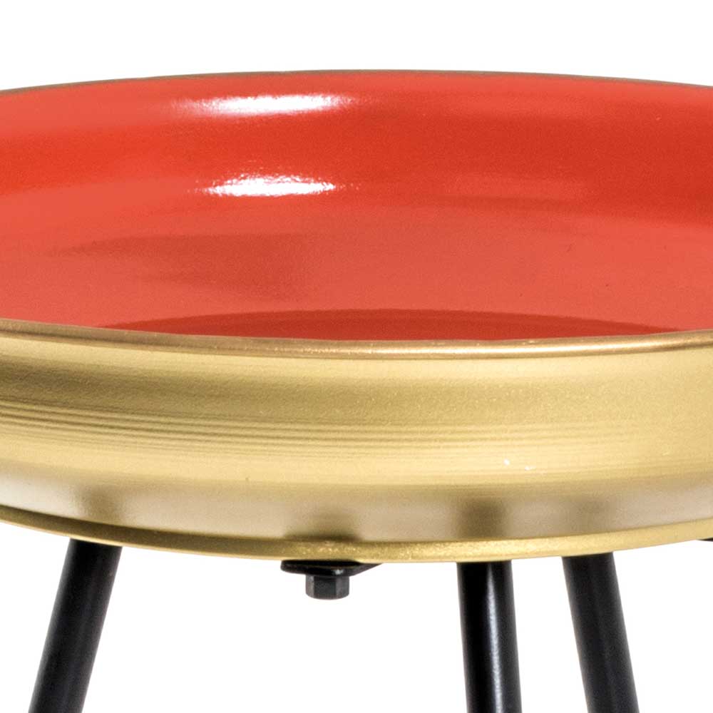 Beistelltische Vertelli in Blau Rot Gold mit Dreibeingestell (zweiteilig)