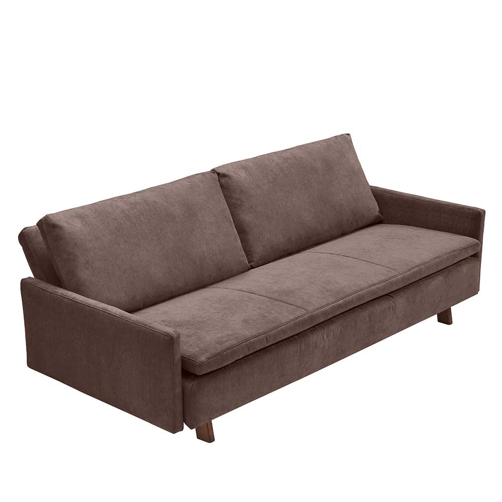 Dunkelbraunes Funktions Sofa Eslawan mit Rücken Klappmechanik 220 cm breit