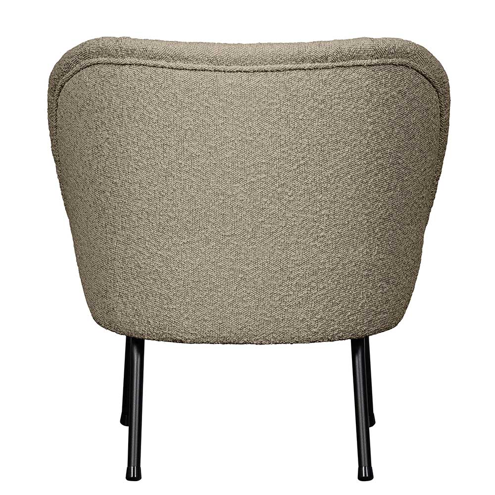 Boucle Sessel Merkur in Beige mit Vierfußgestell aus Metall