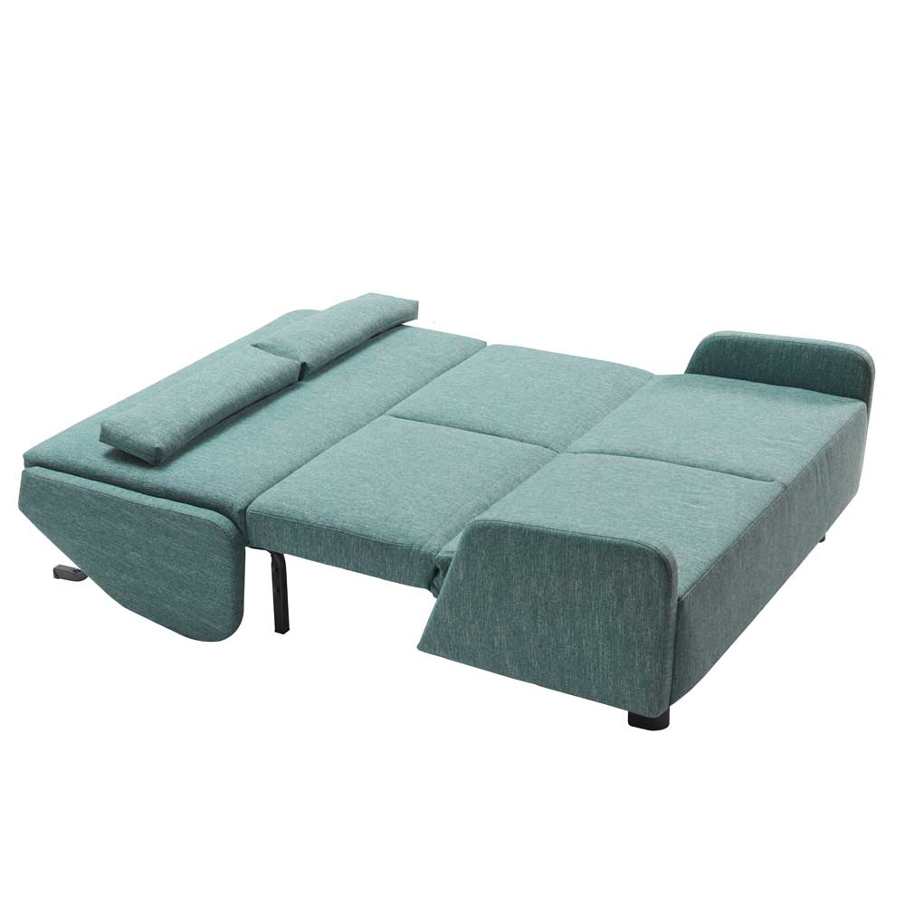 Schlafsofa Vinitaro in Petrol Webstoff 85 cm hoch