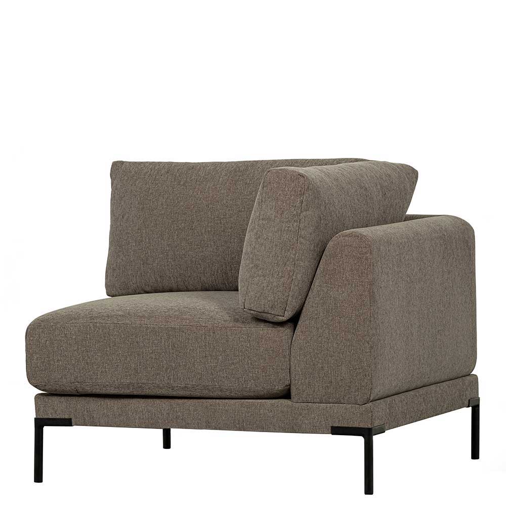 Modulares Sofa Udjaca in Taupe und Schwarz mit fünf Sitzplätzen