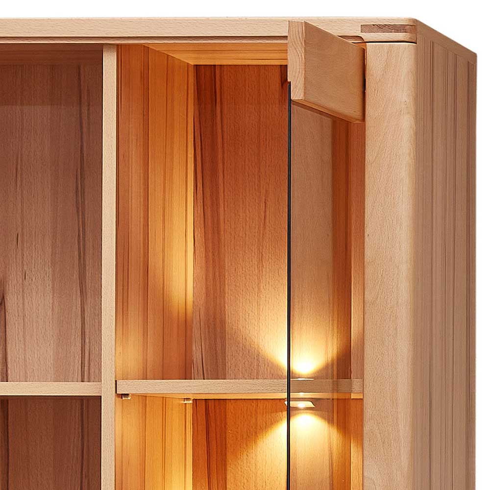 Schrank Vitrine Dressed in Kernbuchefarben 203 cm hoch