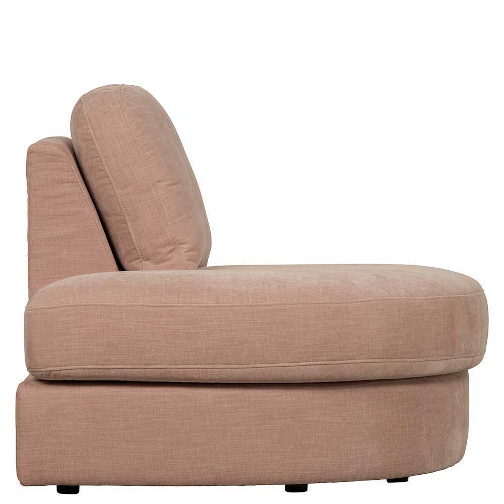 Rosa Dreisitzer Couch Oktamian - Modulsofa mit Armlehne