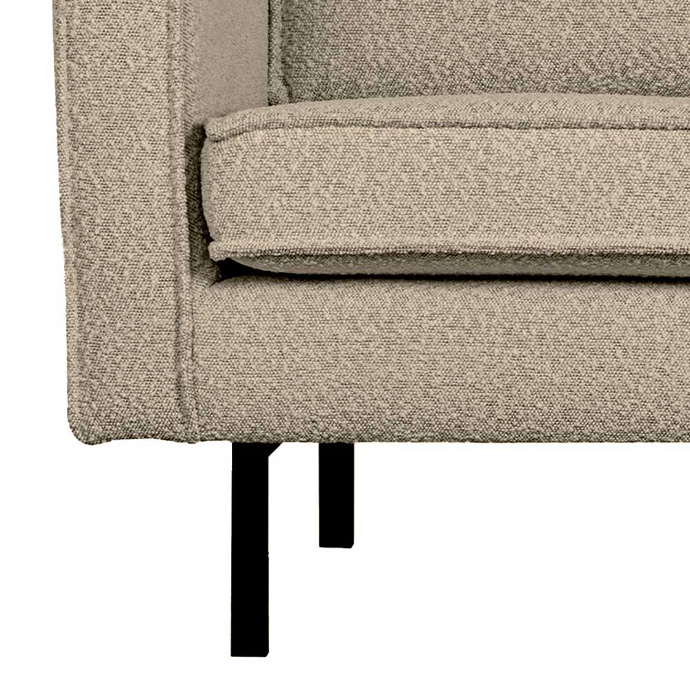 Moderne Recamiere Catanias in Beige aus Boucle Stoff und Metall