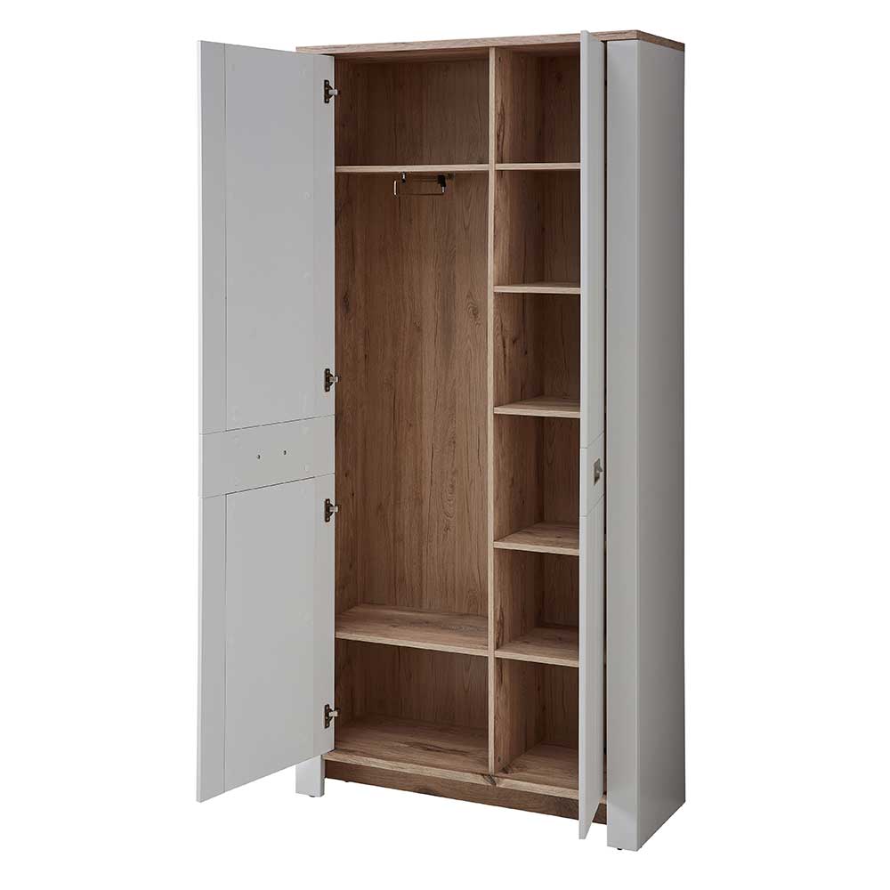 Landhausstil Jackenschrank Perleberg 98 cm breit und 201 cm hoch