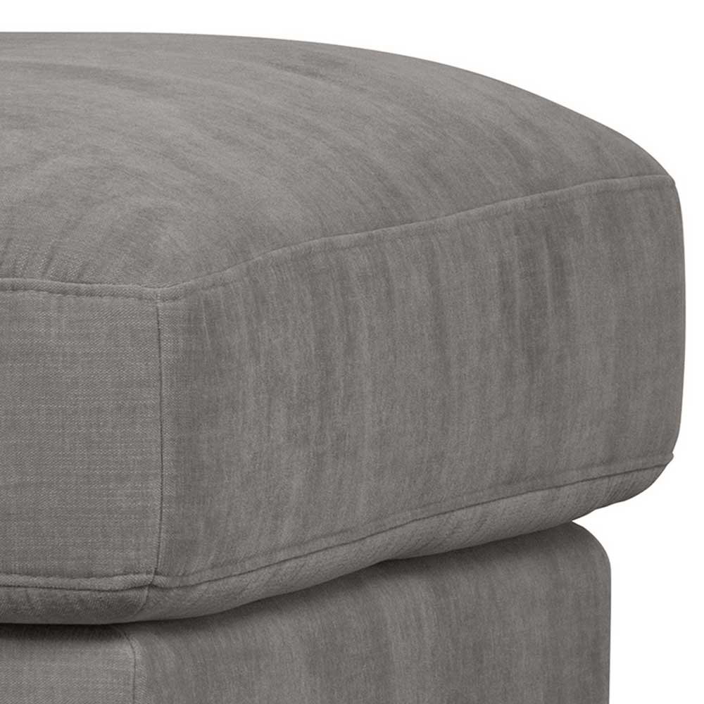 Polsterhocker für Modulsofa Fredoco in Grau 44 cm Sitzhöhe