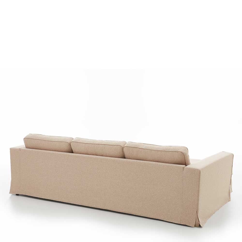 Modernes Landhaus Ecksofa Tessina in Cremefarben 286 cm breit