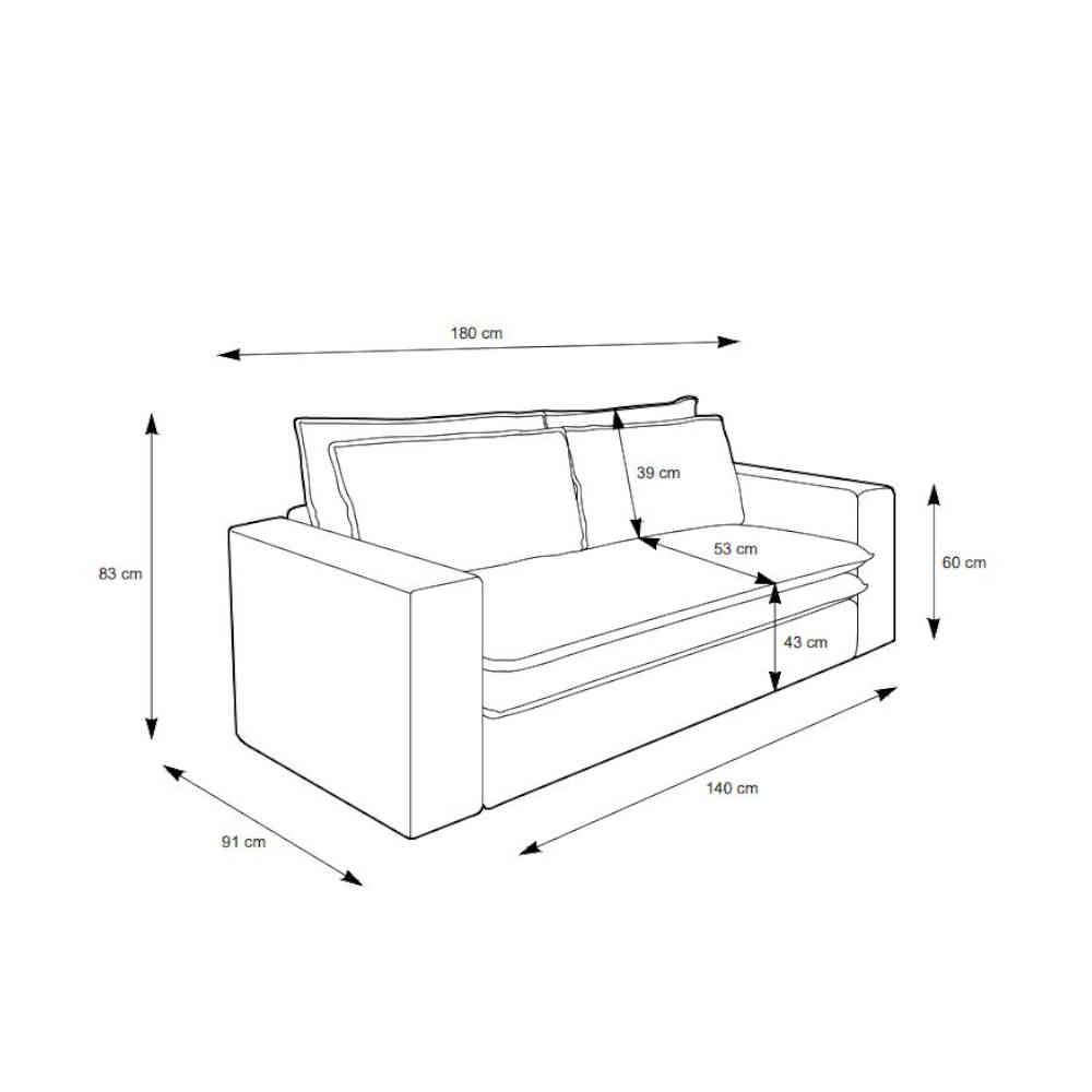 Zweisitzer Sofa Anthrazit Eltusa aus Cord 180 cm breit