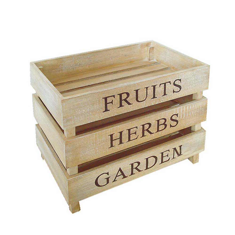 Vorratskisten Fruits aus Holz (3er Set)