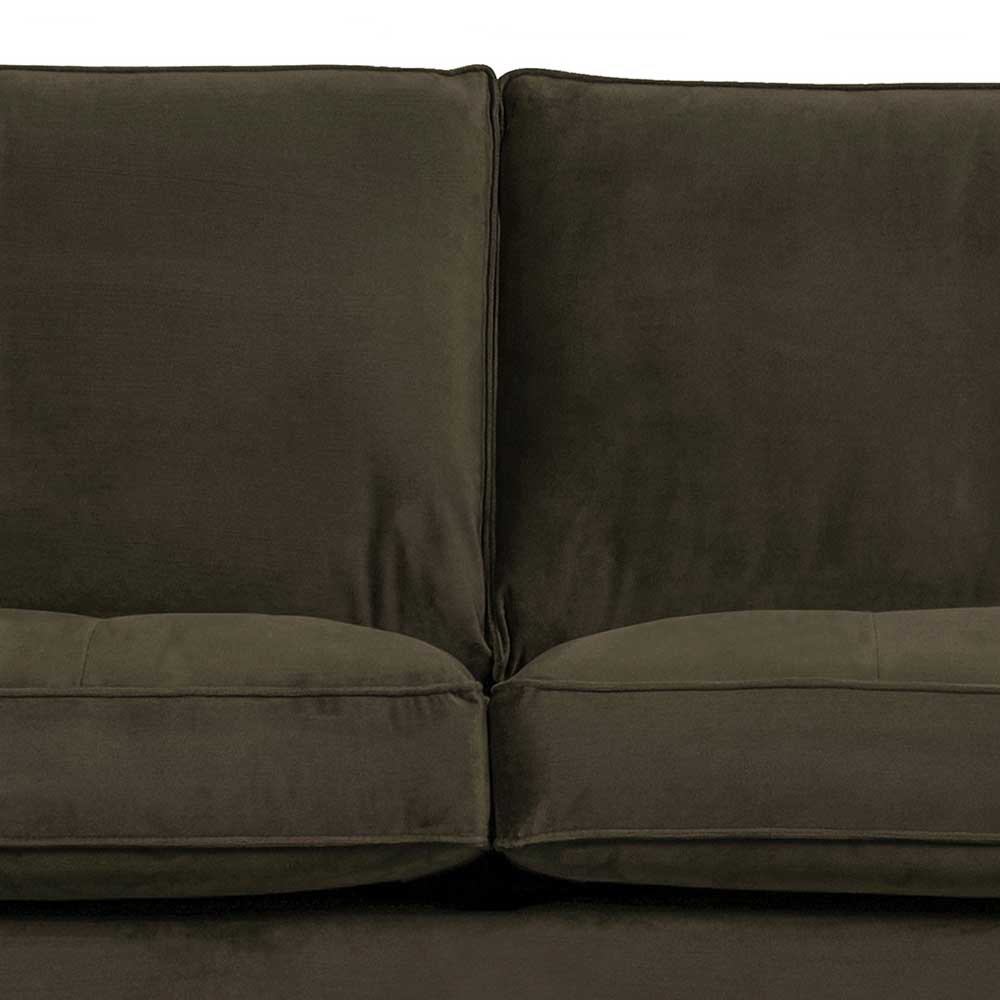 Sitzsofa Giulio in Dunkelgrün Samt 230 cm breit