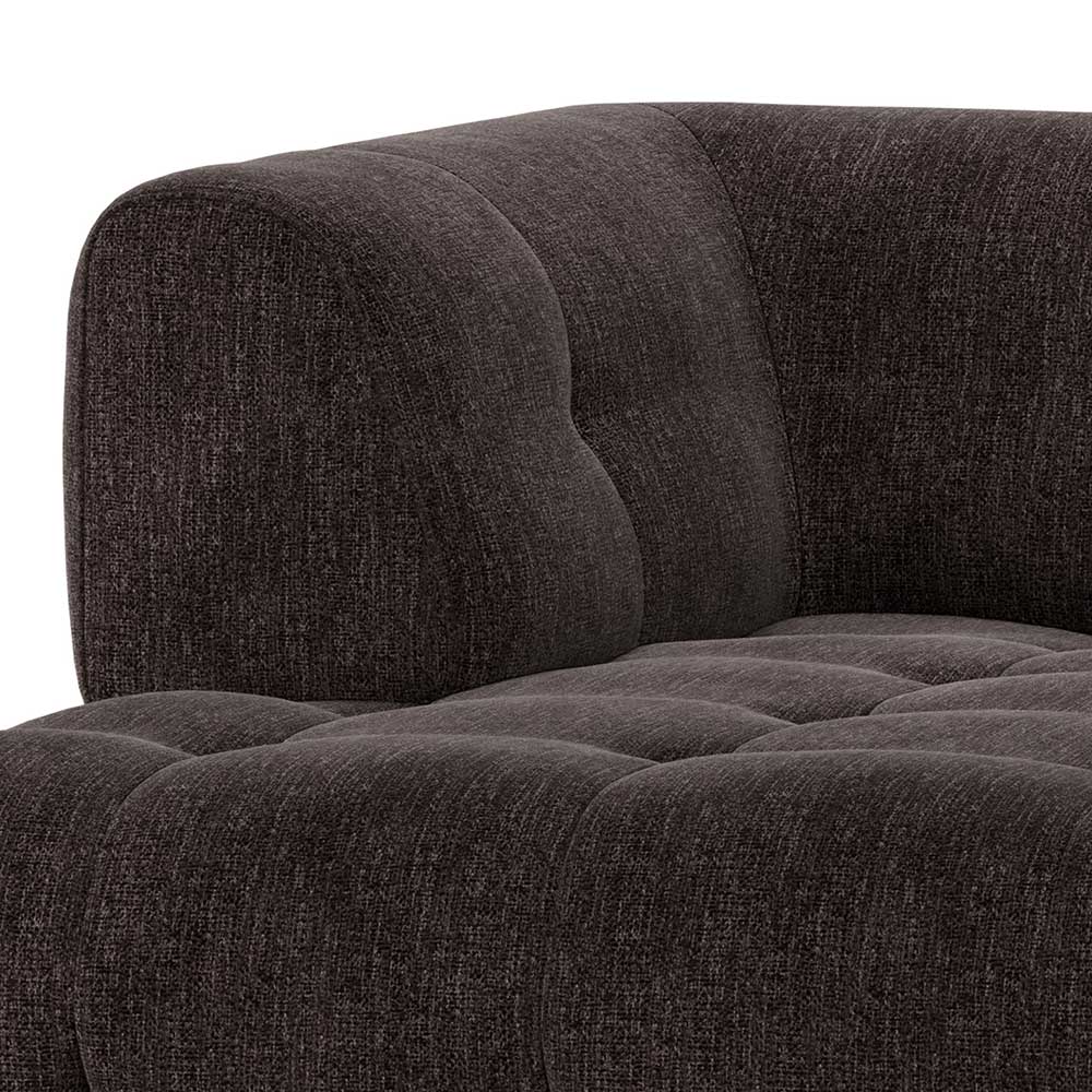 Sofa Element links Mareida in Graubraun aus Flachgewebe