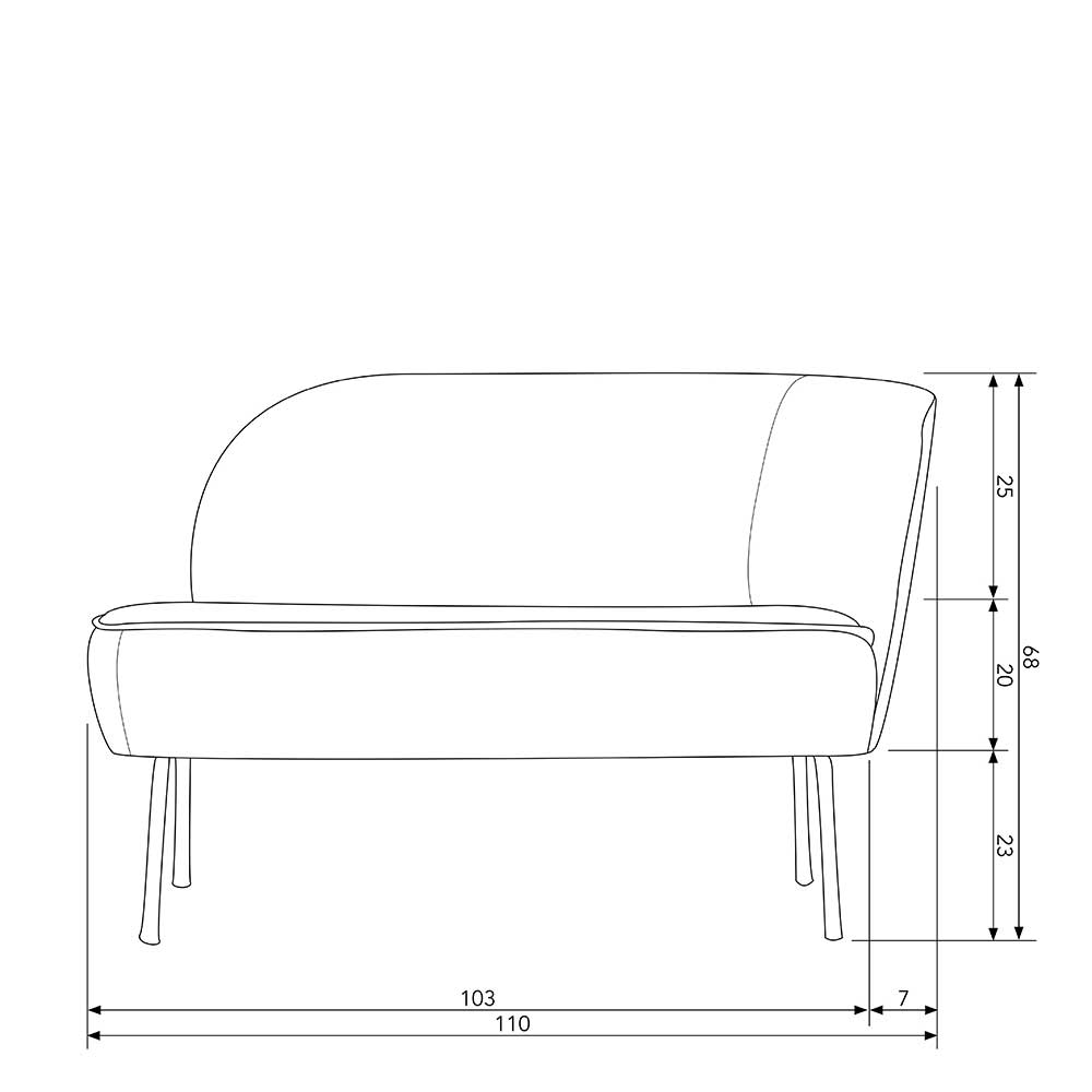 Esszimmercouch Kosmyna in Graugrün und Schwarz 110 cm breit