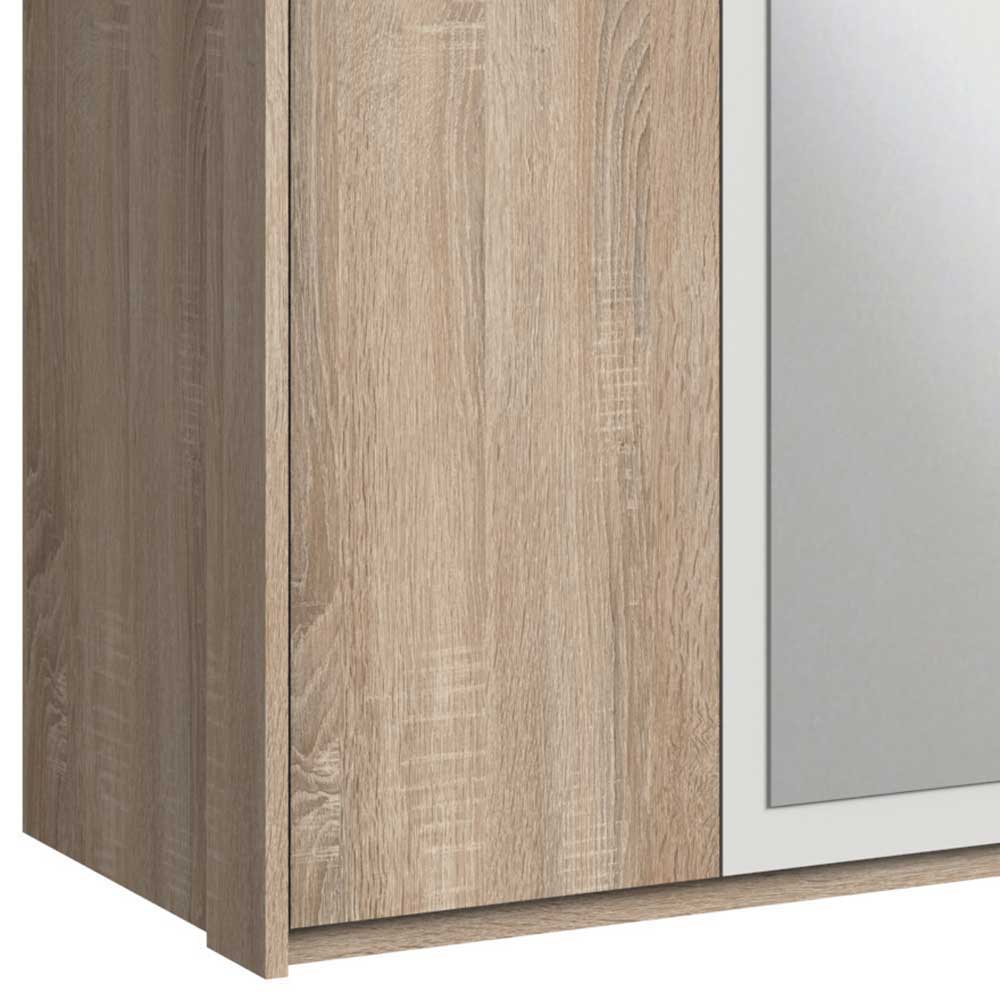 Drehtürenkleiderschrank Kofi 270 cm breit mit Spiegeln und Schubladen