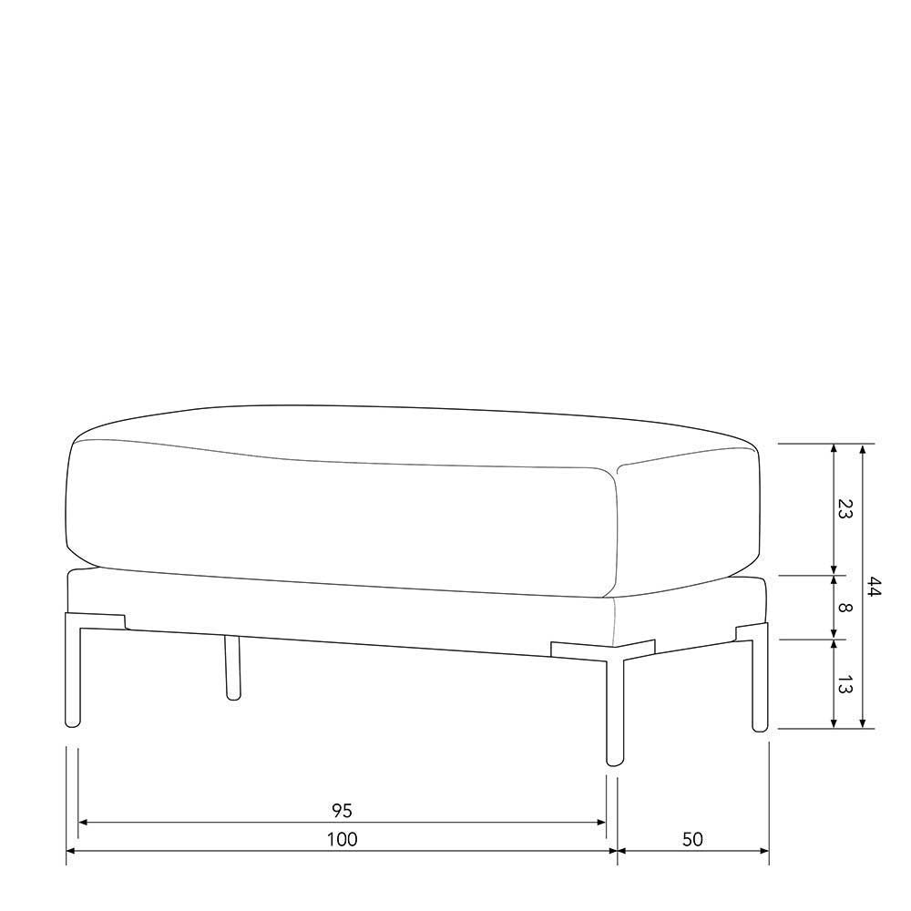 Modulare Couch Kahilke in Hellgrau mit fünf Sitzplätzen (fünfteilig)