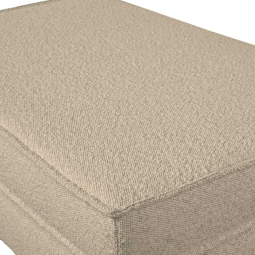 Retrostil Polsterhocker Catanias in Beige Boucle 84 cm breit