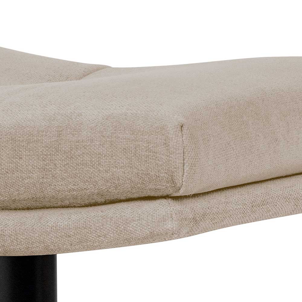 Lounge Sessel mit Hocker Mectilda in Beige und Schwarz (zweiteilig)