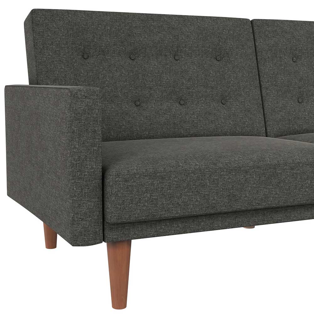 Graues Dreisitzer Sofa Bai mit Schlaffunktion im Retrostil