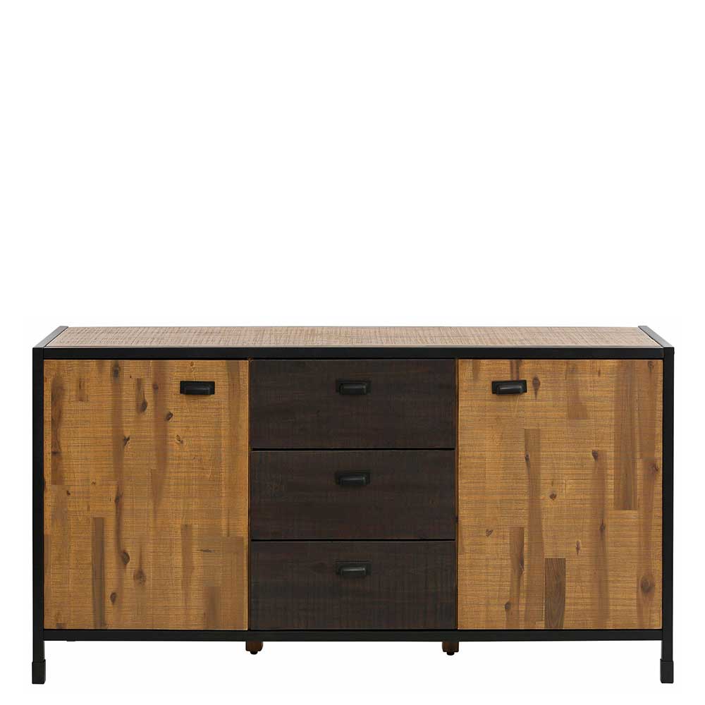 Sideboard Vastronca aus Akazie Massivholz und Metall 150 cm breit