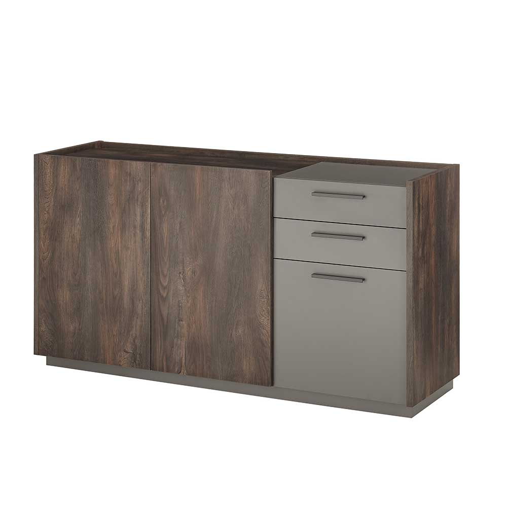 Sideboard Hanniba in Eiche dunkel und Anthrazit