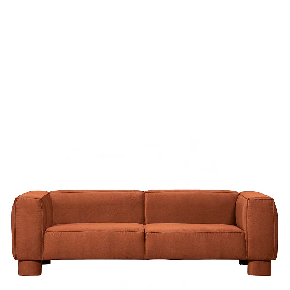 Apricot Samt Couch Brasatura 240 cm breit in modernem Design