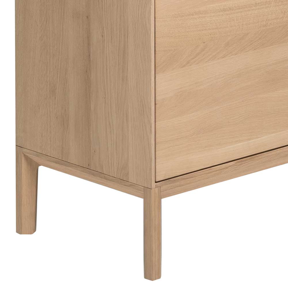 Highboard Mirones in Eiche Bianco und Rot 185 cm hoch