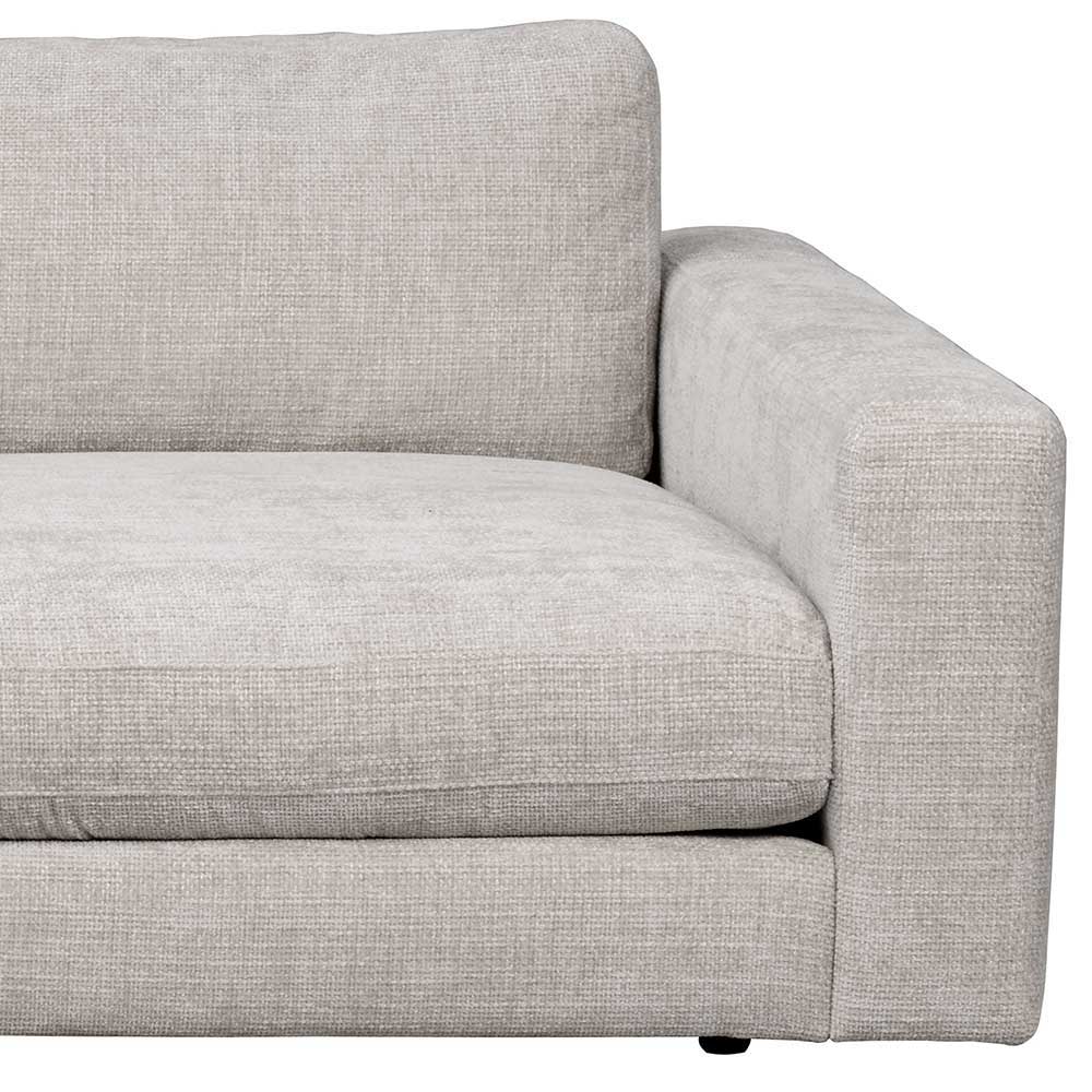 Hellgraues Dreier Sofa Stokes 258 cm breit mit Armlehnen