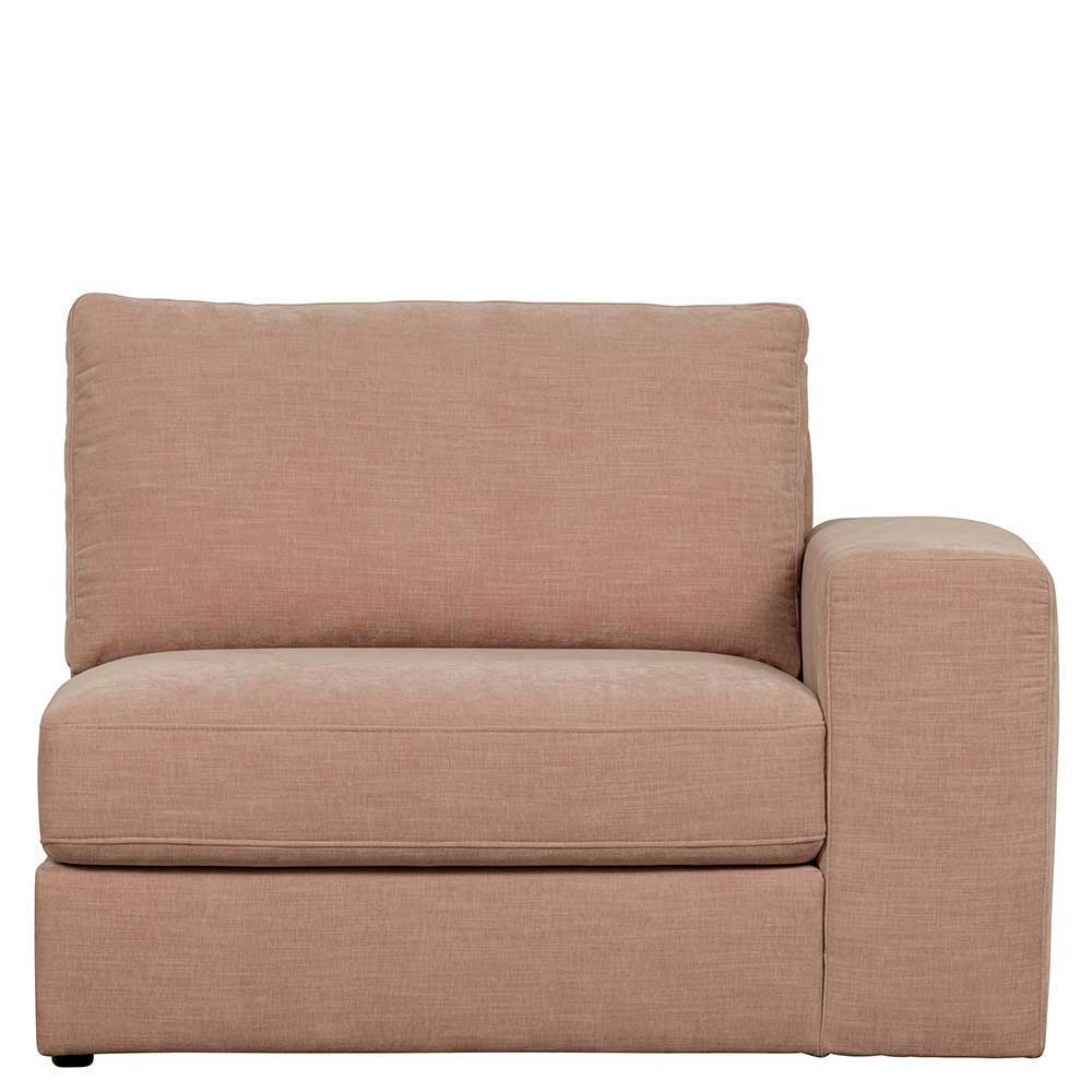 Rosa Dreisitzer Couch Oktamian - Modulsofa mit Armlehne