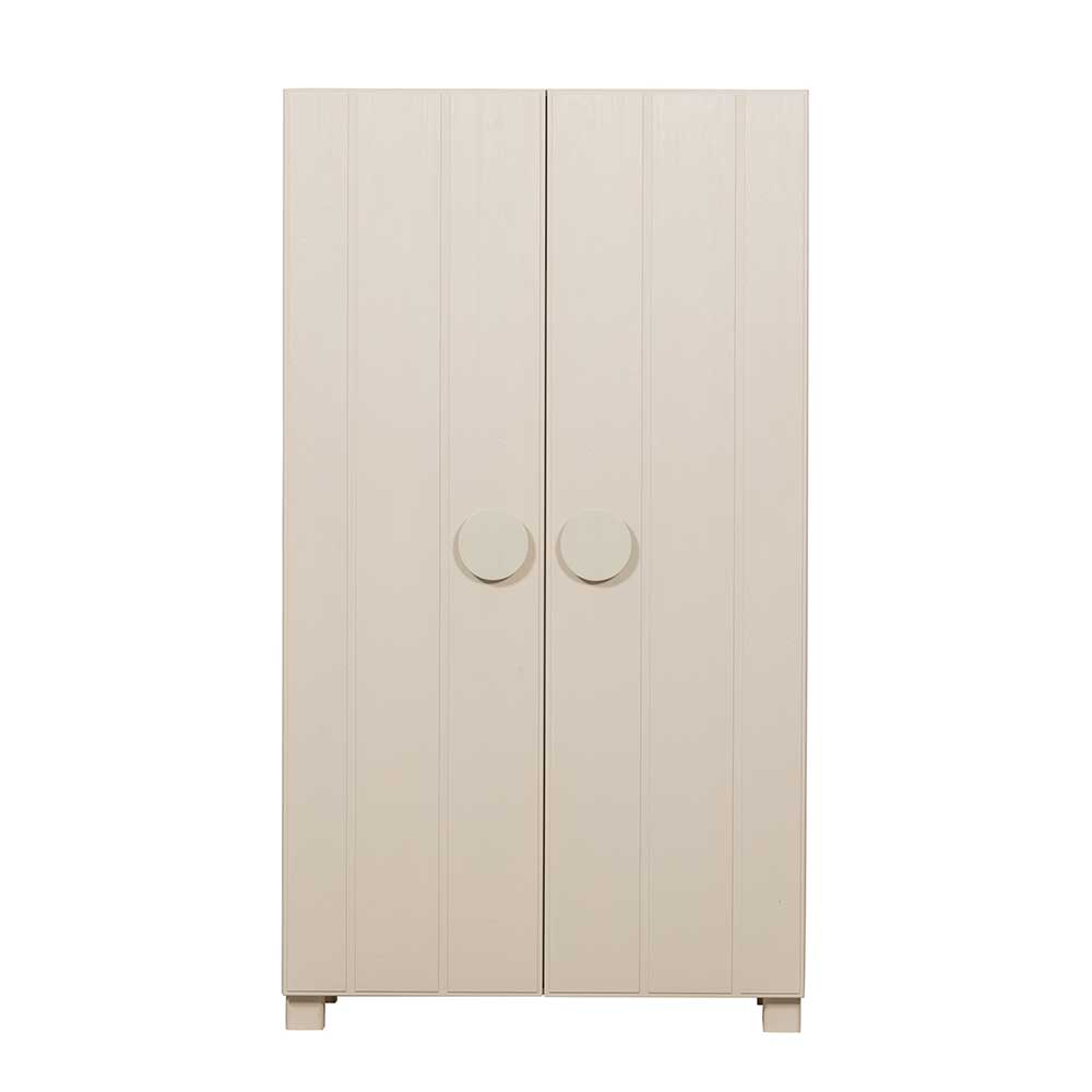 Skandi Design Holzkleiderschrank Malitoya in Hellgrau 110 cm breit