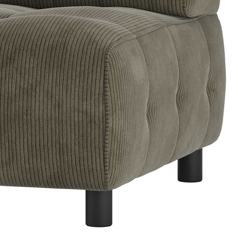 Modernes Modulsofa blassgrün Grenada aus Cordstoff 122 cm breit