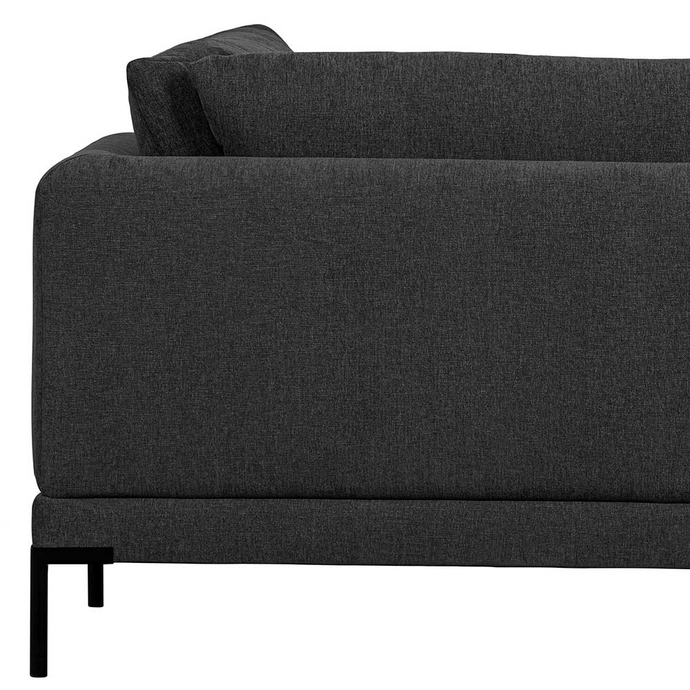 Modulcouch Chaiselongue modern Duffy in Dunkelgrau 200 cm breit