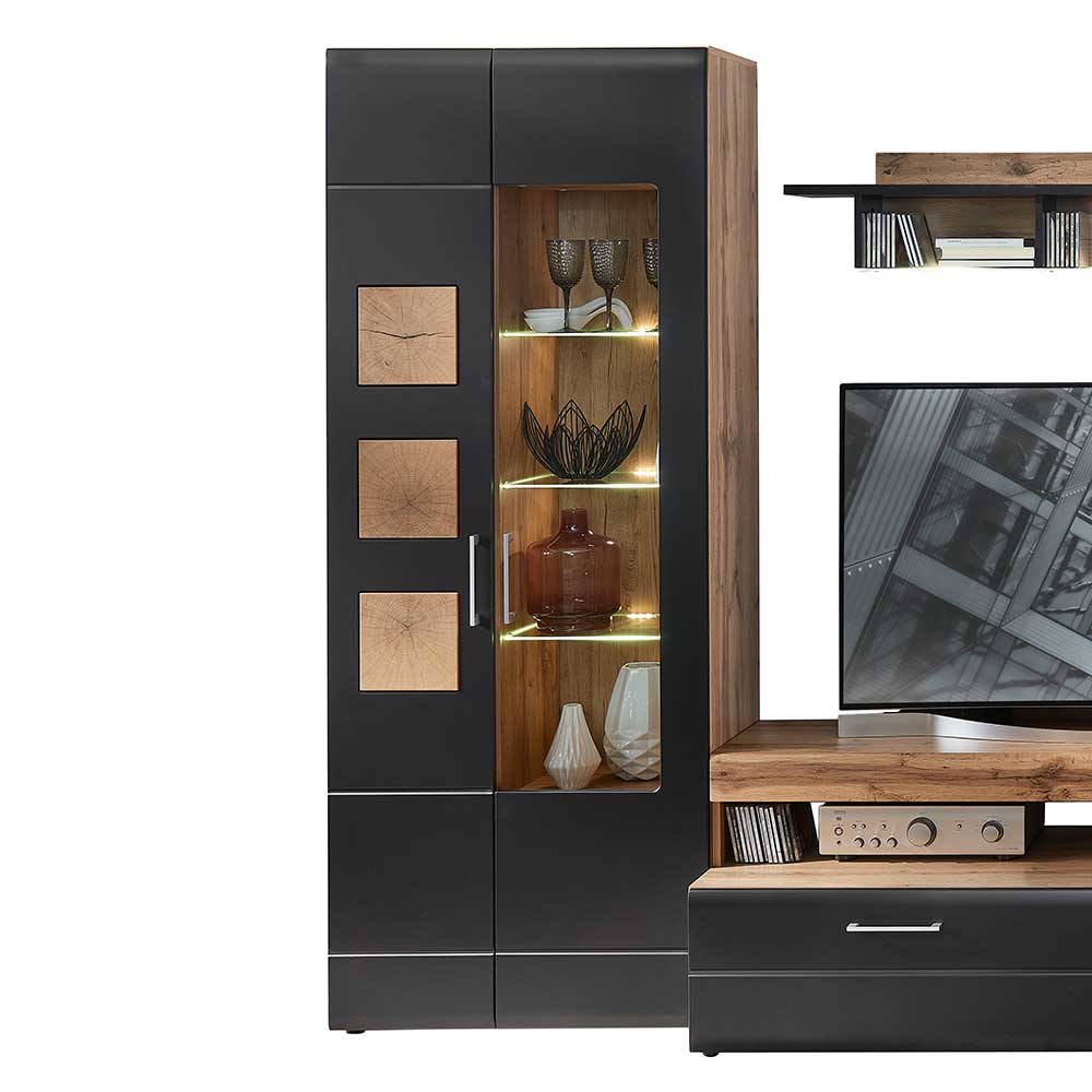 Wohnzimmervitrinenschrank Beldar 208 cm hoch in modernem Design