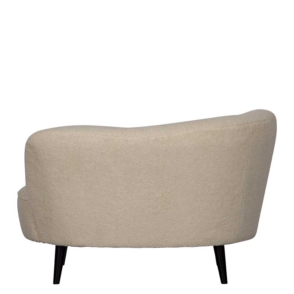 Kleines Lounge Sofa Xeny in Offwhite aus Webplüsch