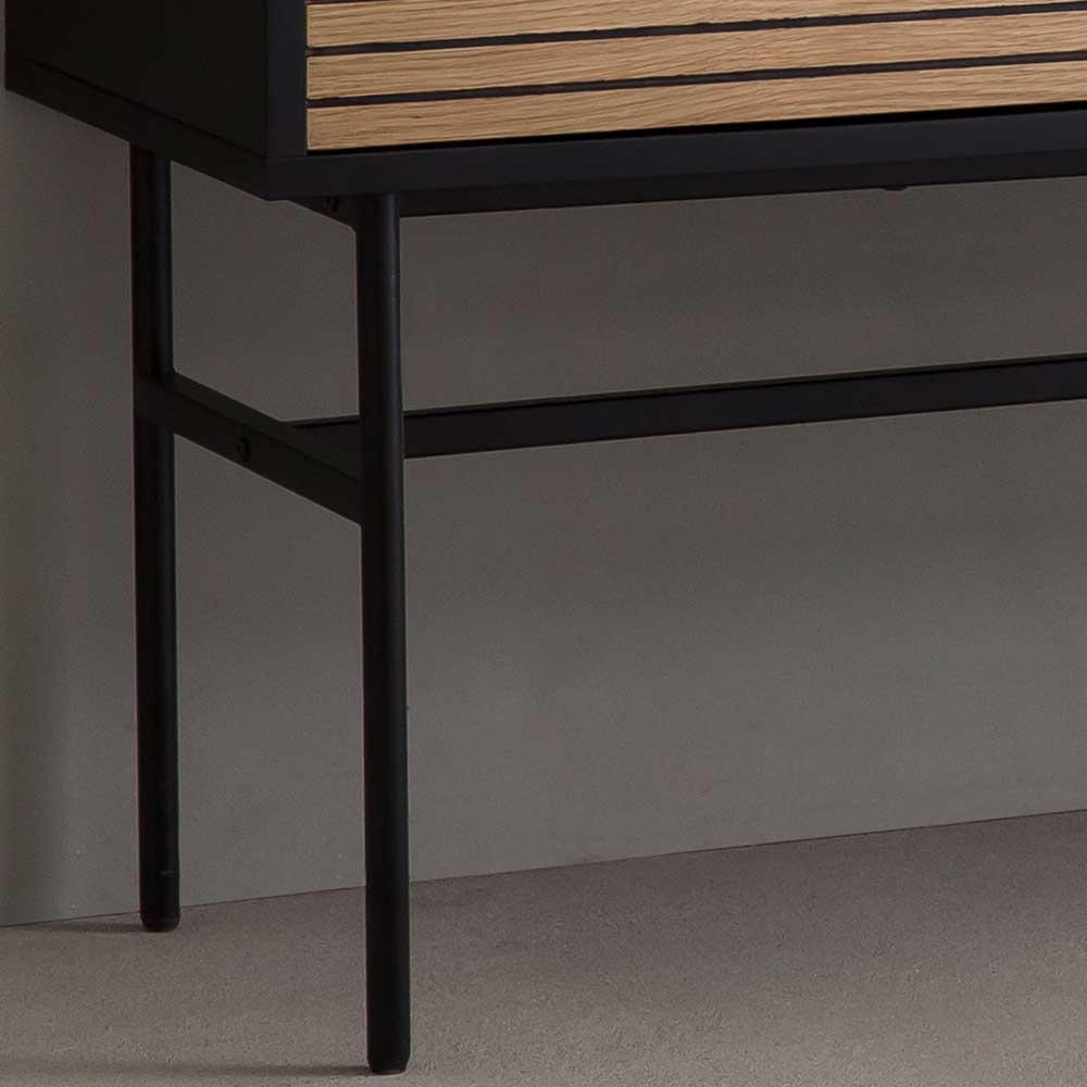 Sideboard Jacrella in Schwarz und Eichefarben im Skandi Design